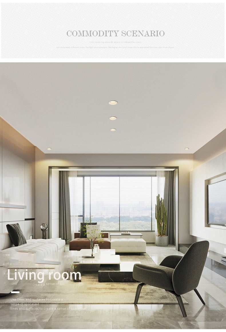 BRGT LED Downlight Recessed Anti Glare Spot Lights Aluminum White 6W 12W Ceiling Lamp 110V 220V For Kitchen Home Indoor Lighting