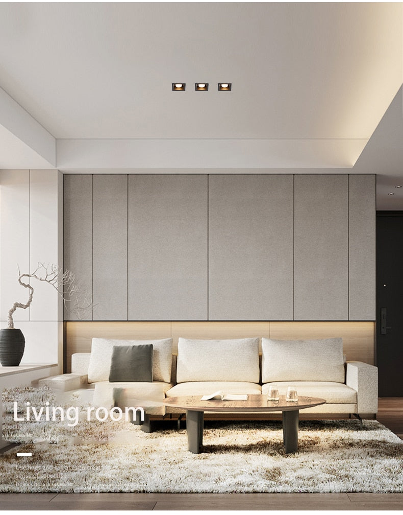 BRGT LED Downlight Recessed Anti Glare Spot Lights Aluminum White 6W 12W Ceiling Lamp 110V 220V For Kitchen Home Indoor Lighting