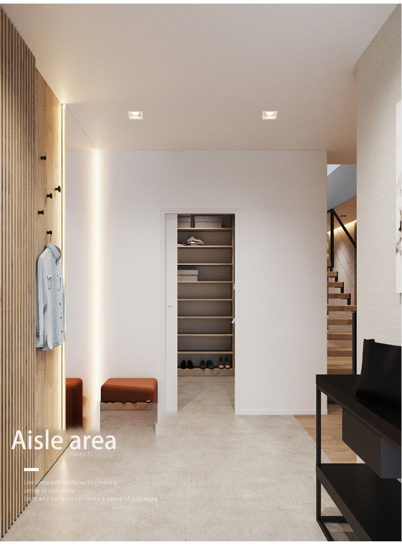 BRGT LED Downlight Recessed Anti Glare Spot Lights Aluminum White 6W 12W Ceiling Lamp 110V 220V For Kitchen Home Indoor Lighting