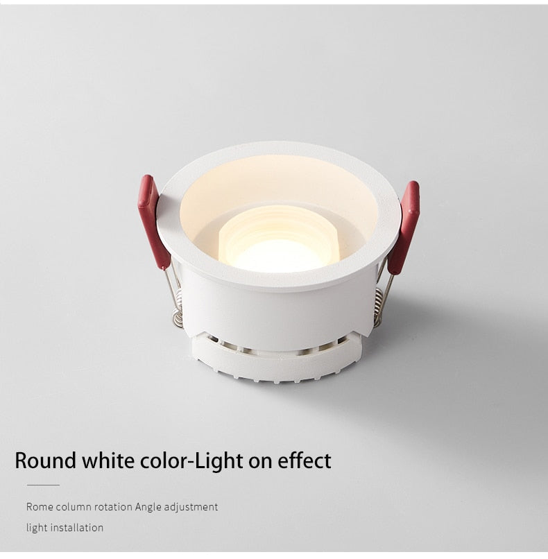 BRGT LED Downlight Recessed Anti Glare Spot Lights Aluminum White 6W 12W Ceiling Lamp 110V 220V For Kitchen Home Indoor Lighting