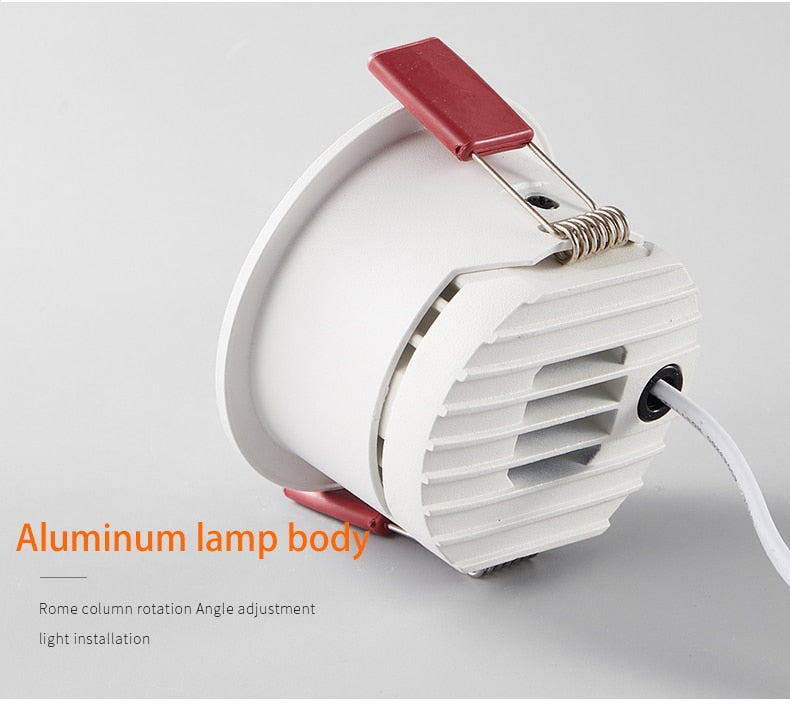 BRGT LED Downlight Recessed Anti Glare Spot Lights Aluminum White 6W 12W Ceiling Lamp 110V 220V For Kitchen Home Indoor Lighting