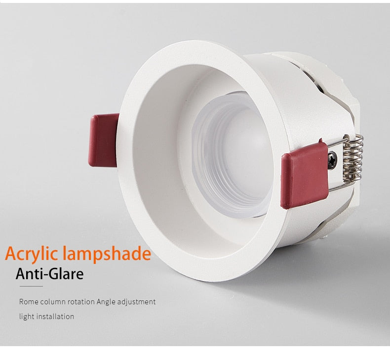 BRGT LED Downlight Recessed Anti Glare Spot Lights Aluminum White 6W 12W Ceiling Lamp 110V 220V For Kitchen Home Indoor Lighting