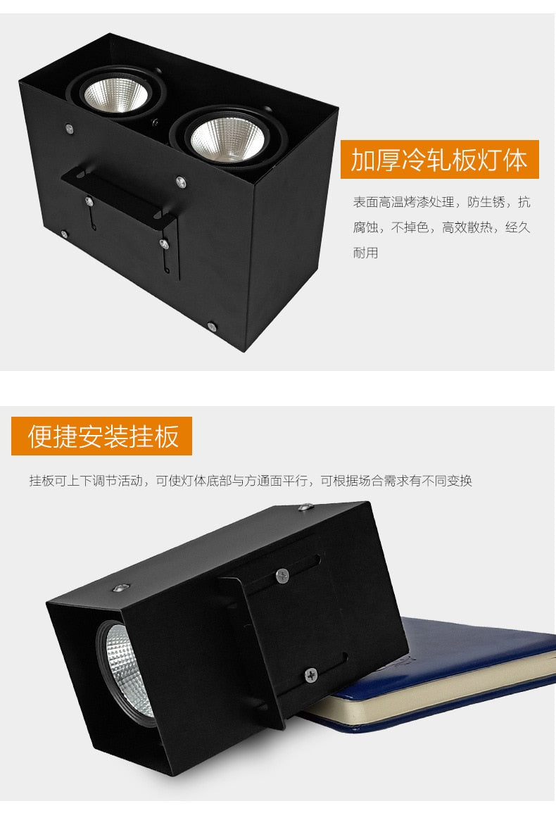 Aluminum Square Tonggeshan Ceiling Special LED Light Square Spotlight Surface Mounted Cob Shop Bold Downlight