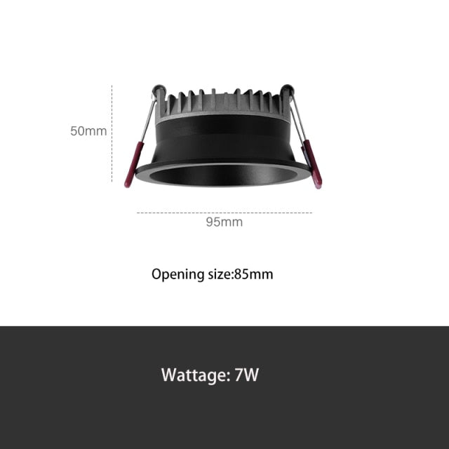 BRGT LED Downlight Ultra Thin Anti Glare 5W 7W Recessed Ceiling Lamp Aluminum Spot Lights For Kitchen Living Room Indoor Lighting