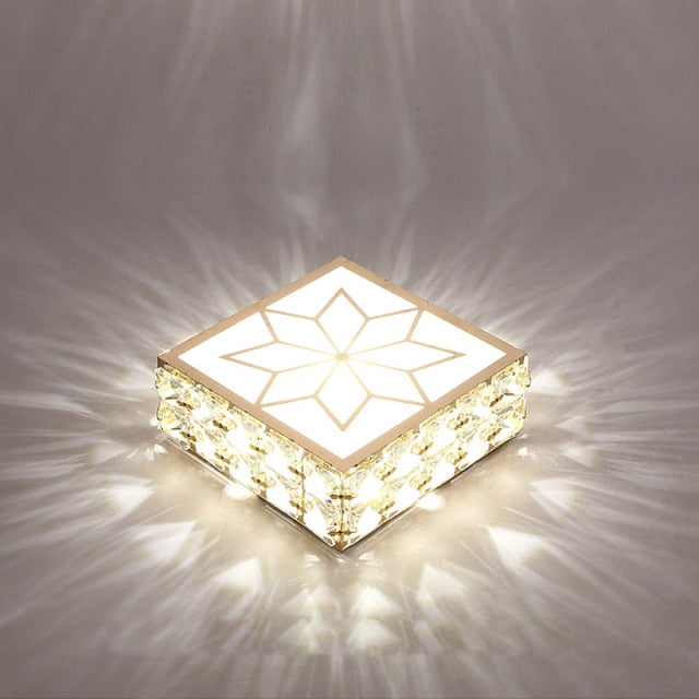Gold Square crystal LED Downlight 5W Ceiling Lamp indoor Spot Down Light home living room kitchen bedroom hotel atelier Aisle