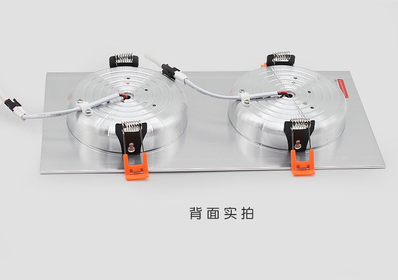 LED Downlight Ceiling Grille Lamp Rectangular Spotlight Recessed Ceiling Double Daring Lamp Aluminum Light AC 220V