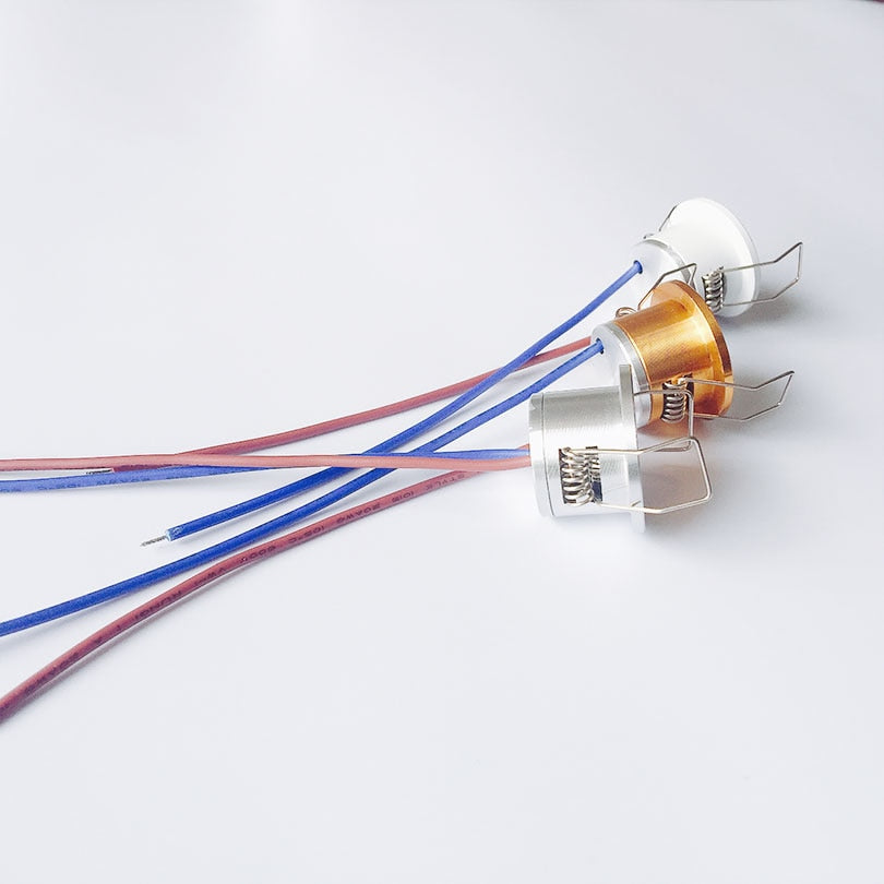 Dimmable 3W LED Downlight 3000K 4000K 6000K Red Green Blue White/Sliver/Golden 3 pcs Indoor Lighting for Kitchen Cabinet Bedroom