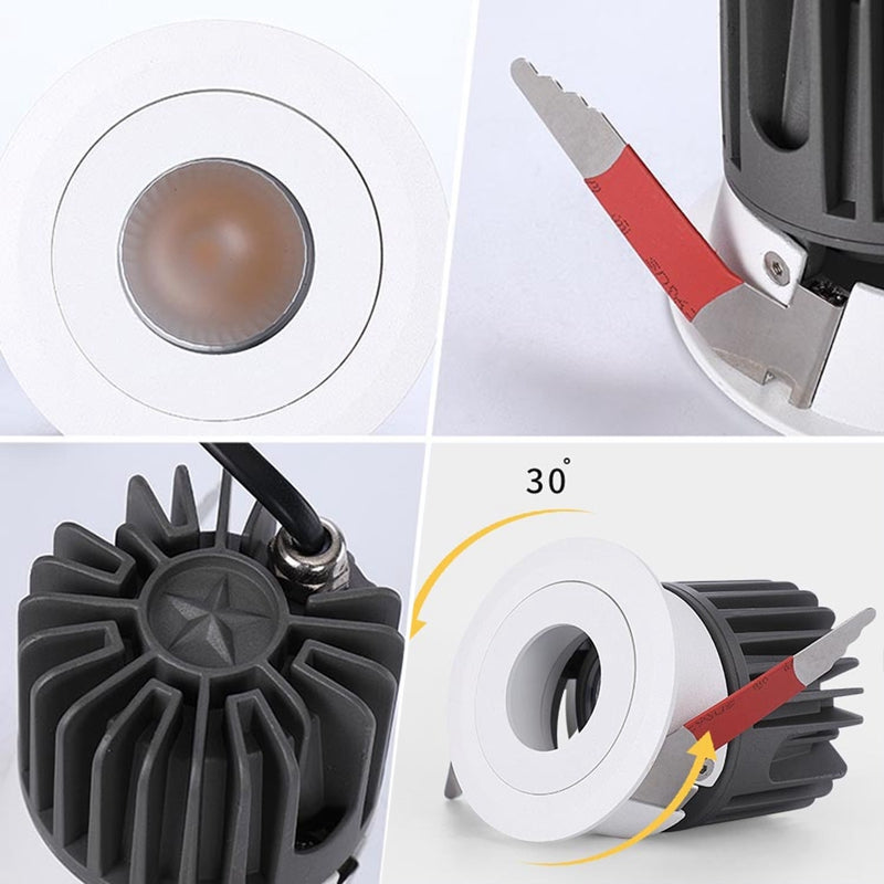 LED Recessed Downlight 7W 12W Dimming Ceiling Spotlight Modern Waterproof Light for Indoor Kitchen Living Room Shower Room