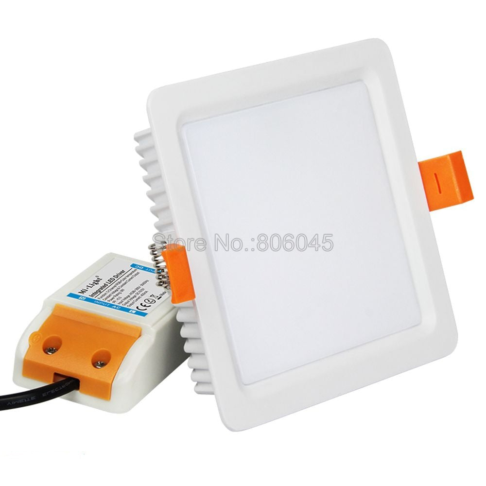 FUT064 9W RGB+CCT Square LED Downlight Recessed Light AC85-265V Wi-Fi Compatible 2.4G 4-Zone Wireless Remote