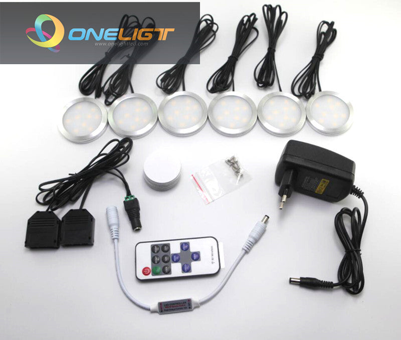Under Cabinet LED Light Warm Cool White LED Downlight Spotlight Puck Lamps Dimmable 6pcs/set 6x2W for Kitchen Room