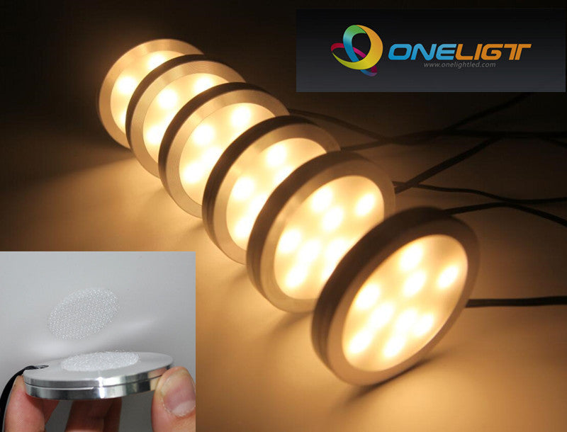 Under Cabinet LED Light Warm Cool White LED Downlight Spotlight Puck Lamps Dimmable 6pcs/set 6x2W for Kitchen Room