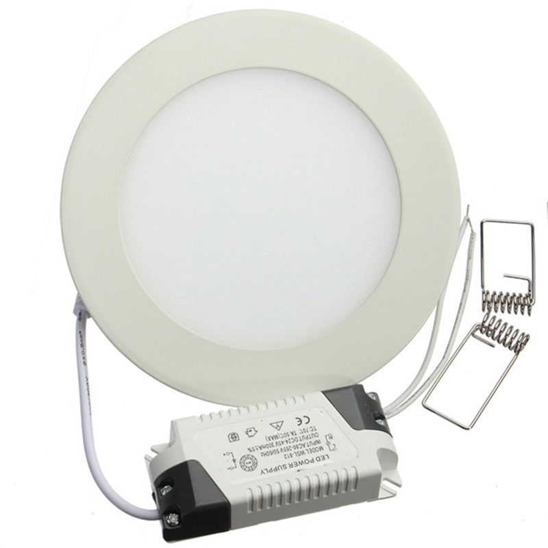Dimmable LED Downlight 9W Ceiling Round Ultra-thin Power Driver Ceiling Panel Lights Cool/Natural/Warm White 85-265V+LED Driver