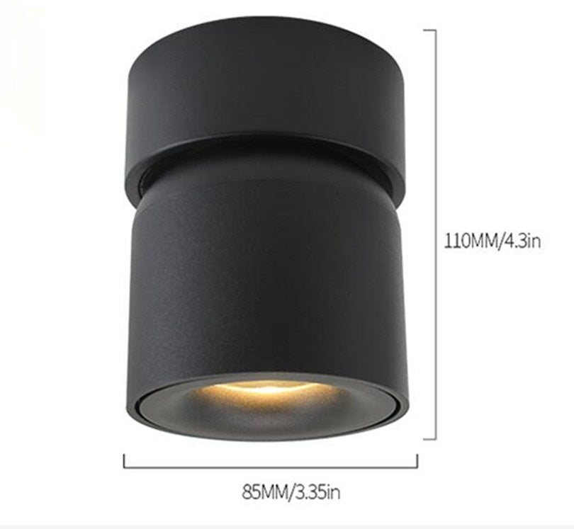 ONDENN LED Ceiling Lamps 10W 15W COB LED Spot Light Downlights Adjustable Surface Mounted Background Foyer Bedroom Shops Light