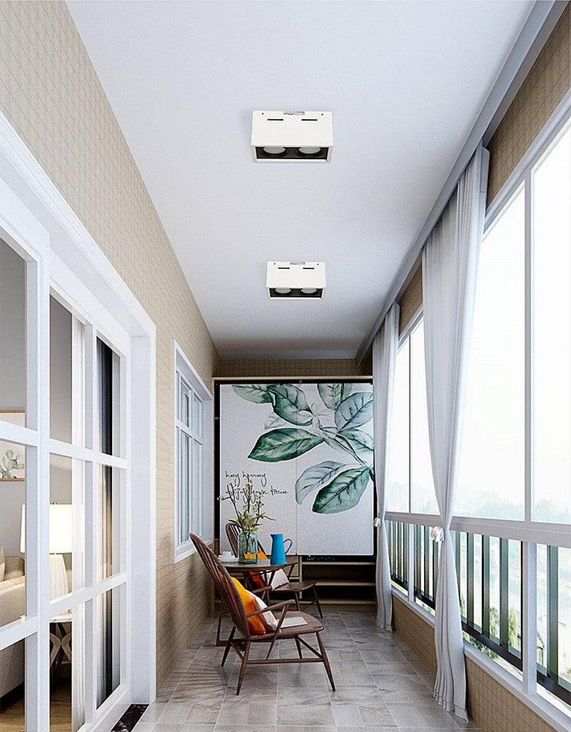 Square COB LED dimmable Downlights 10W 15W 20W 30W Surface Mounted LED Ceiling Lamps Spot Light LED Downlights AC85V-265V