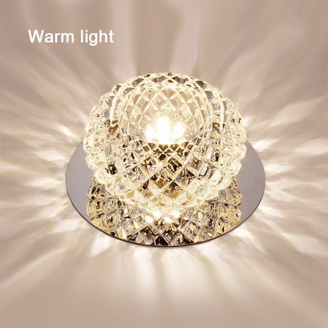 AC110V 220V Surface Mount Crystal 5W Led Downlights Ceiling Spot Light Lamps Porch light For Indoor Bedroom Home lighting DA