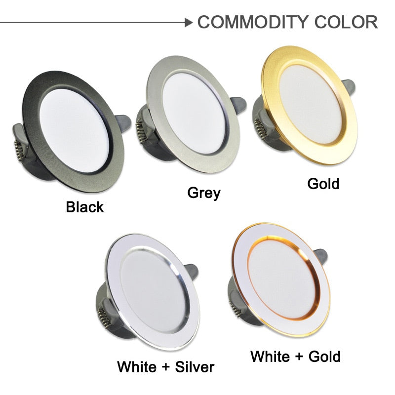 downlight led 3w 5w 3000k 4500K 6000K 5Pcs led Downlight AC 220V ceiling downlight Kitchen living room Indoor recessed downlight