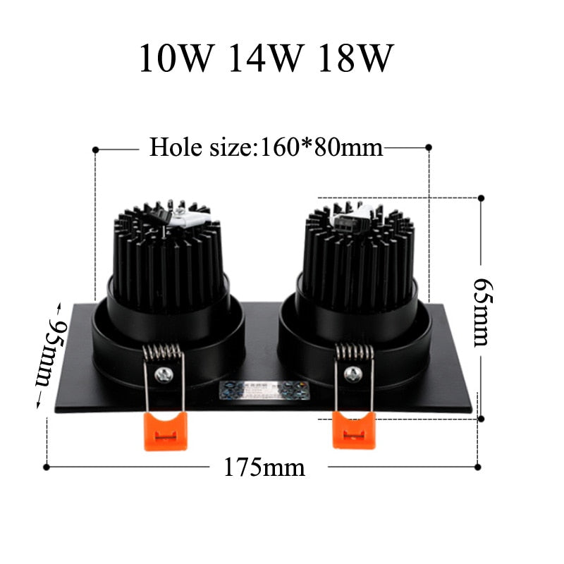 Dimmable Recessed COB LED Downlights 5W 7W 9W 10W 14W 18W LED Ceiling Spot Lights AC85-265V LED Ceiling Lamps Indoor Lighting
