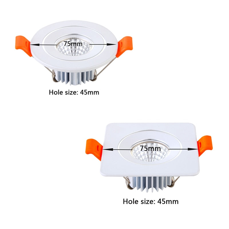 Dimmable LED Downlight 3W 5W Round COB Recessed Lamp 110V 220V 230V Led Bulb Bedroom Kitchen Indoor LED Spot Lighting