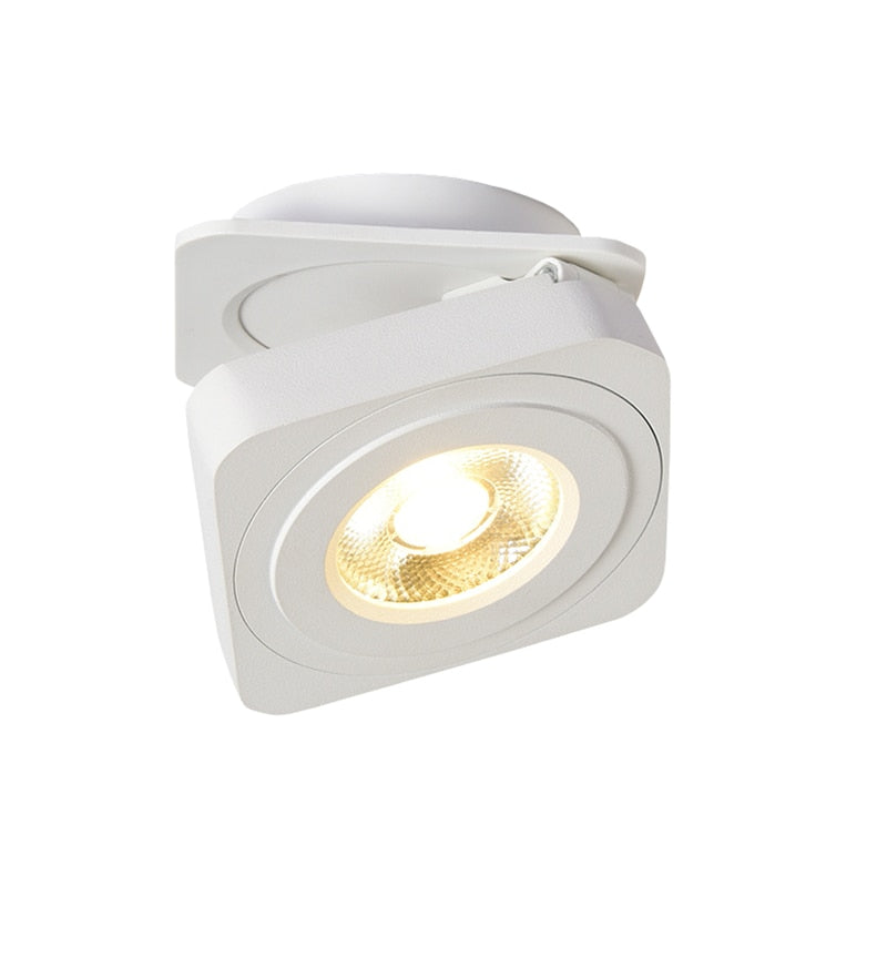 Foldable LED Surface Mounted Downlight 5W 7W 10W Ultra-thin Square 360 Degree Rotatable 3000K/4000K/6000K Ceiling Spot Light