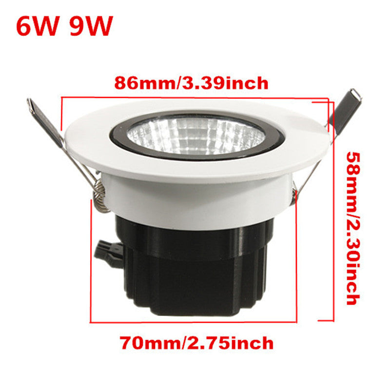 New arrival Dimmable Recessed led downlight cob 6W 9W 12W 15W LED Spot light led ceiling lamp AC85-265V