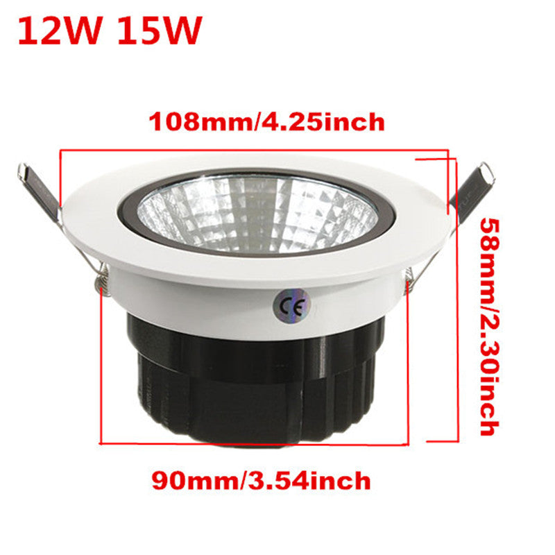 New arrival Dimmable Recessed led downlight cob 6W 9W 12W 15W LED Spot light led ceiling lamp AC85-265V