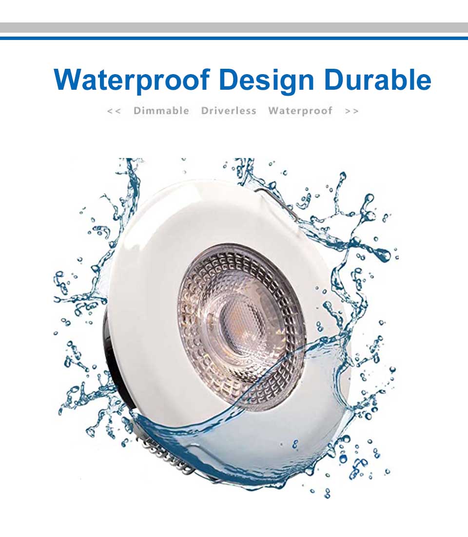 3-Step Dimmable Waterproof 5W AC 85V-265V LED Downlight IP44 Home Bathroom Round Ceiling Lamp Warm White Cold White Spotlight