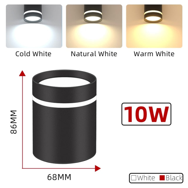 Led Down Light Spot LED Downlights 220V 5W/10/15/25W Spotlight Lights Surface Mounted Lamp for Indoor Lighting Kitchen Ceiling