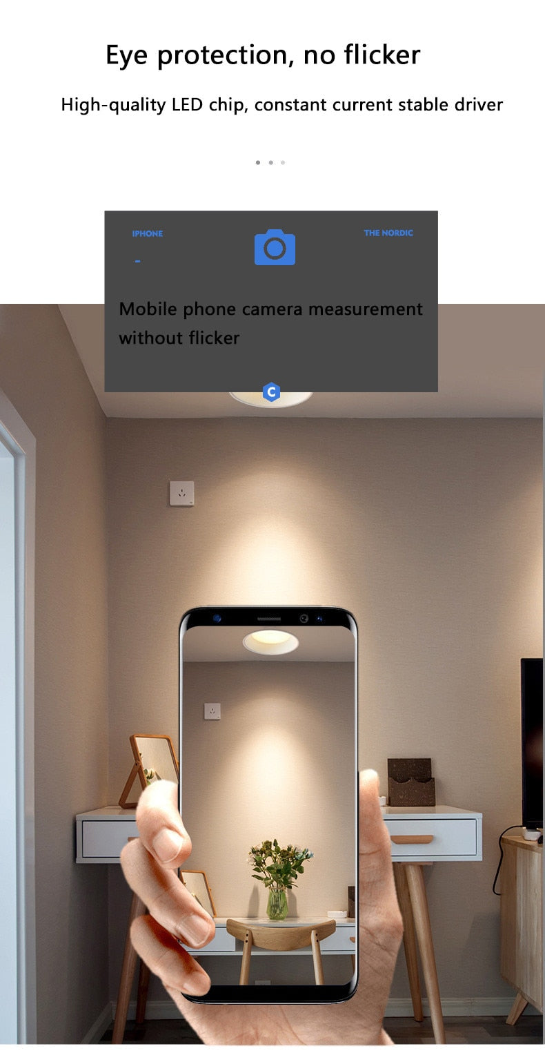 Recessed Led Downlight Round COB Dimmable Spotlight Ceiling Spot Light 220V Downlights Led Empotrable for Kitchen Living Room