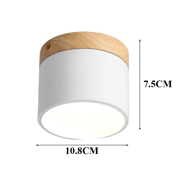 BEIAIDI Macaron LED Downlight Wooden LED Background Ceiling Lamp Living Room Bedroom Aisle Foyer Exhibition Ceiling Spotlight