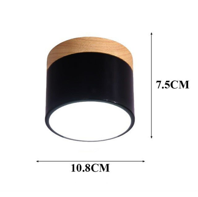 BEIAIDI Macaron LED Downlight Wooden LED Background Ceiling Lamp Living Room Bedroom Aisle Foyer Exhibition Ceiling Spotlight