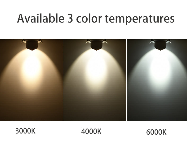 BRGT LED Spotlights Recessed 360° Rotation Adjustment Ceiling Lamp 7W 75mm Downlight Foco For Kitchen Bathroom Indoor Lighting