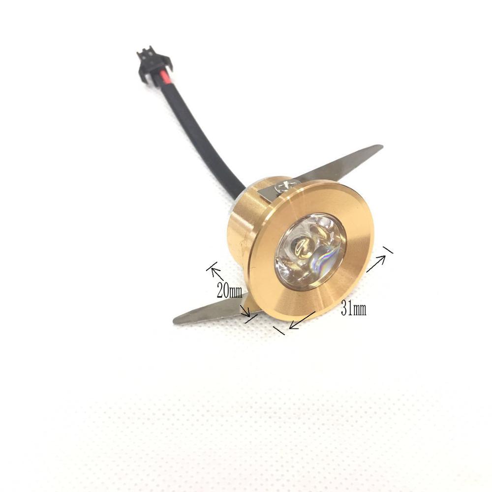 For Kitchen 5 Pièces Armoire Lumière Coupe Taille 28mm 15 Degrés Angle De Faisceau Or Led Downlight 3w Led Spot Lumière Décorati