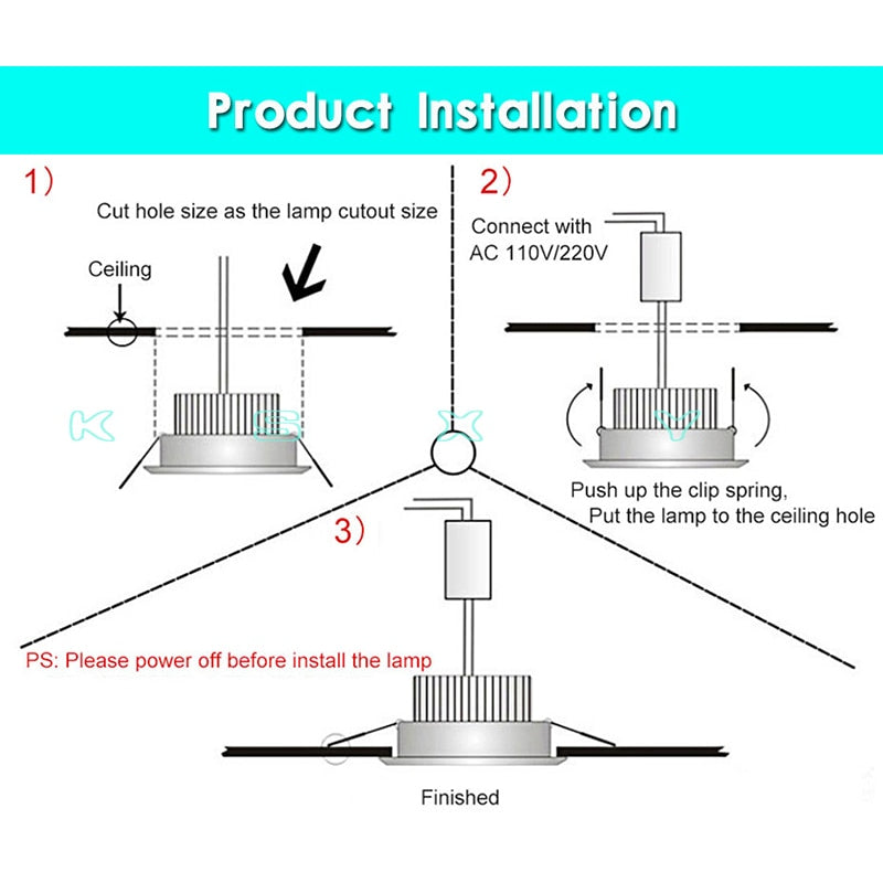 Dimmable LED Downlight COB Ceiling Spot Lighting 3W 5W Led Bulb 4 Pcs Bedroom Kitchen Indoor Ceiling Recessed Lights