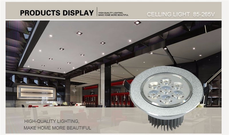 Dimmable led downlight 9W 12W 15W 21W Recessed lighting lamp AC85-265V led cabinet bulb Spotlight LED Ceiling light