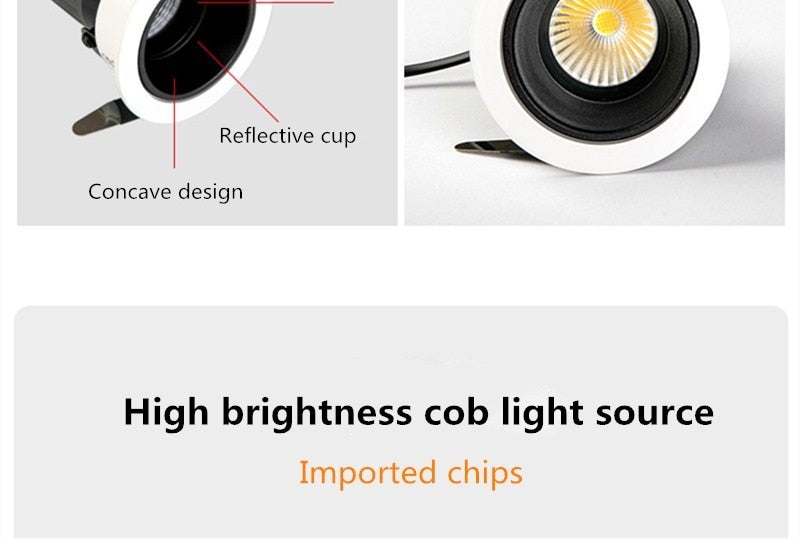 LED Downlight COB Ceiling Spot Lighting 3W 5W 7W 12W 15W 18W Led Bulb Bedroom Kitchen Indoor ceiling recessed Lights