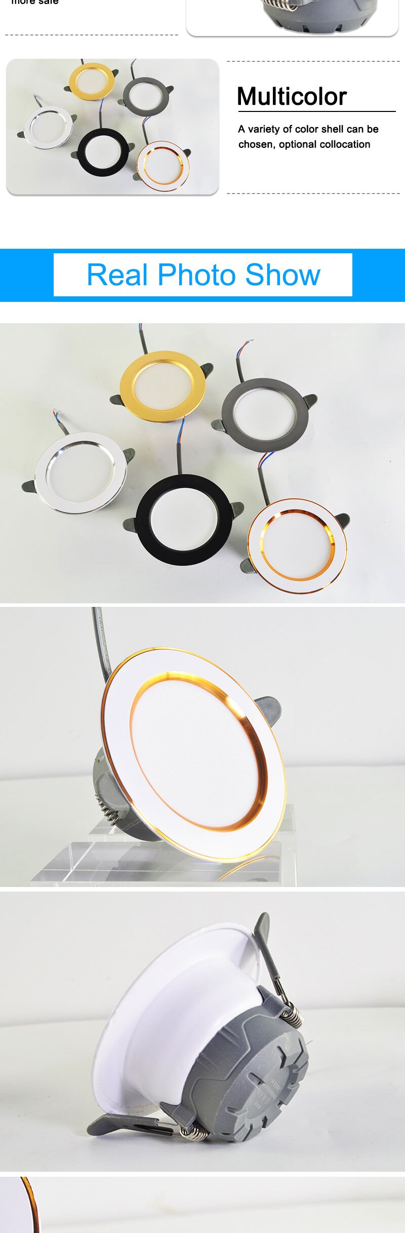 downlight led 3w 5w 3000k 4500K 6000K led Downlight AC 220V ceiling downlight 5Pcs Kitchen living room Indoor recessed downlight