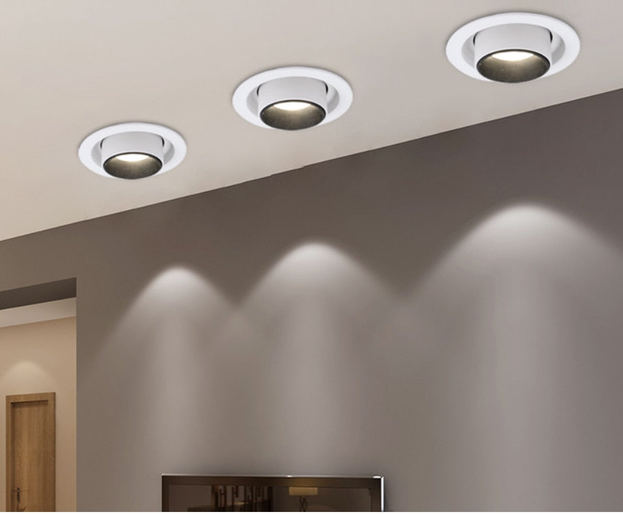 LED Downlight Embedded Ceiling Lamp 8W 12W 15W 20W 110V-220V Adjustable SpotLights Stretchable and Rotate Spot Light
