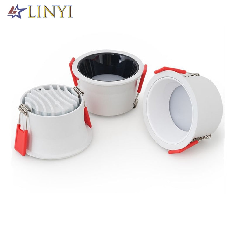 Anti-Glare SMD2835 Led Recessed Downlights 7W 12W 15W Dimmable AC90-260V Round Led Ceiling Lamp Spotlights for Indoor Lighting