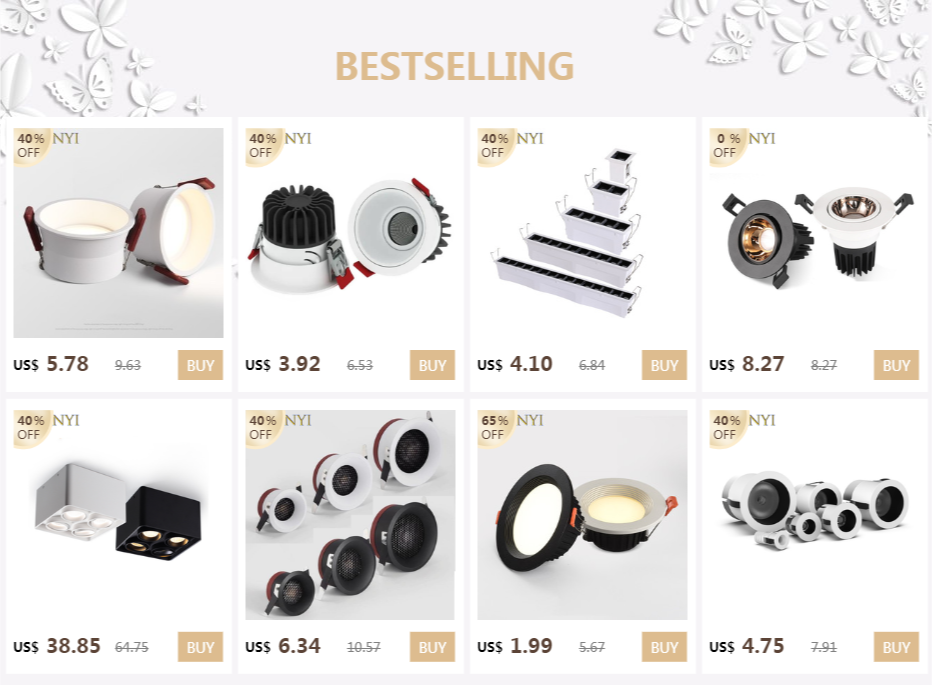 Anti-Glare SMD2835 Led Recessed Downlights 7W 12W 15W Dimmable AC90-260V Round Led Ceiling Lamp Spotlights for Indoor Lighting