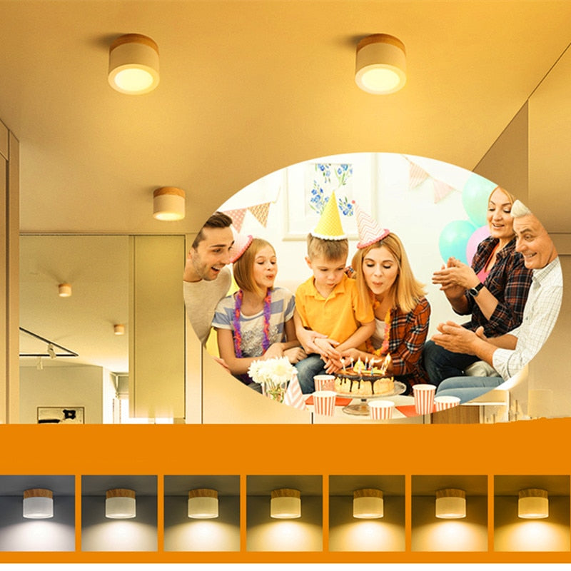 LED Surface Mounted RGB Downlight Remote Control 7W 9W Ceiling light RGB Color Change Dimming LED Wire Hanging Bar Aisle Lamps