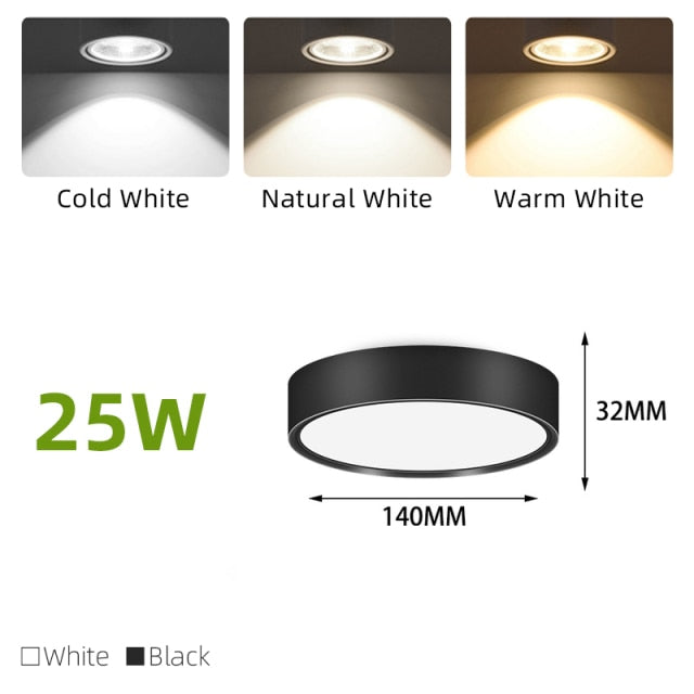 Led Downlight 220v Ceiling Light 5W 10W 15W Spot Lights Round Led Panel Light 25W Spotlight 6 Pcs/Lot Indoor Lighting Kitchen