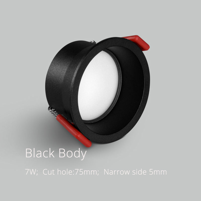 LED Downlight Ceiling Spot Lights Narrow 7W 5mm Deep Anti-Glare Die Casting Design White Black Shell