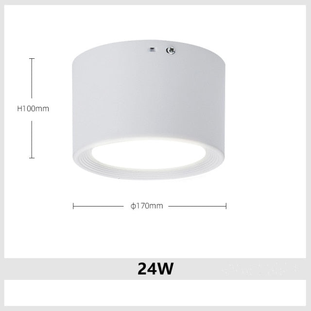 Dimmable Round LED Downlight SMD 5730 7W 9W 15W 18W 24W 30W AC85-265V White Ceiling Spot Lamp Living Room and Bedroom Lighting
