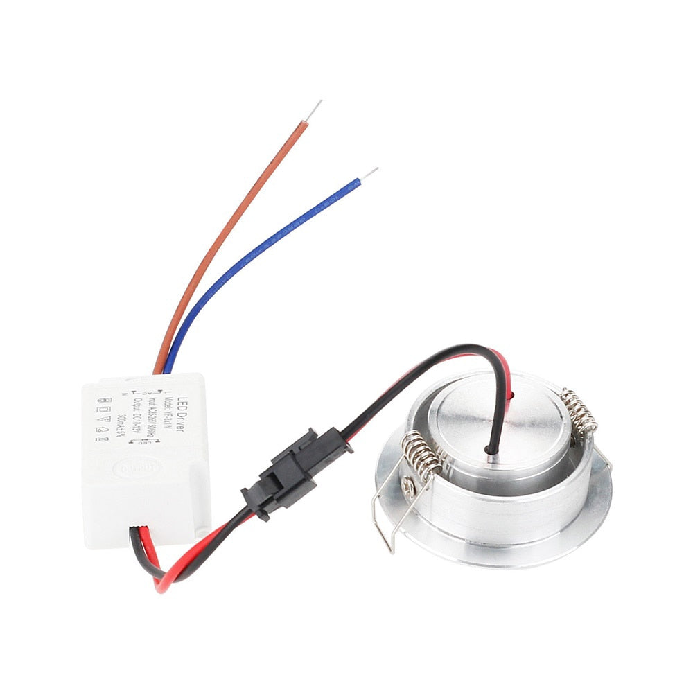 LED Recessed COB Ceiling Light Downlight Bulb 3W 85V-265V 5Pcs Mini High Power Lamps Indoor Lighting Office Shop Decor