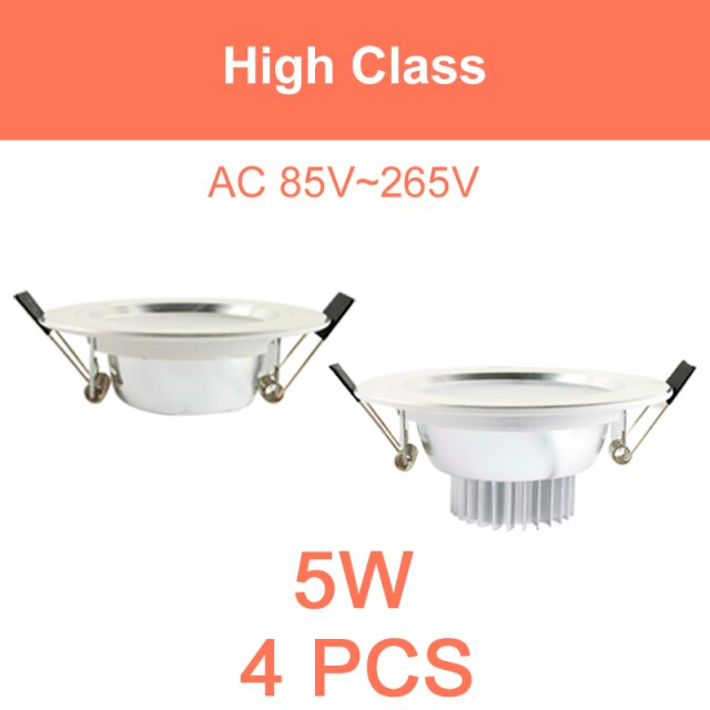 LED Downlight Round Recessed Lamp 220V 85-265V Led Bulb 4 Pcs 3W 5W 9W 10W 12W 15W 18W LED Spot Lighting Kitchen Bedroom Indoor