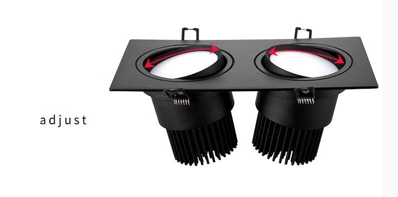 Recessed Double LED Dimmable Downlight COB 7w 9w 12W 24W LED Spot light decoration Ceiling Lamp AC 110V 220V