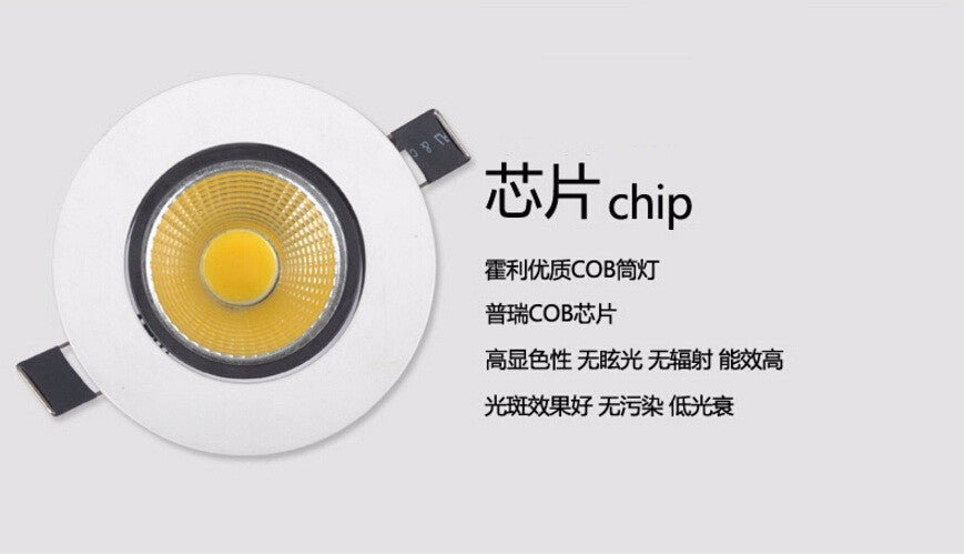 Dimmable 10W COB LED Downlight+Power Driver Warm/Cool/Natural White Fixture Recessed Ceiling Down Lights Lamps