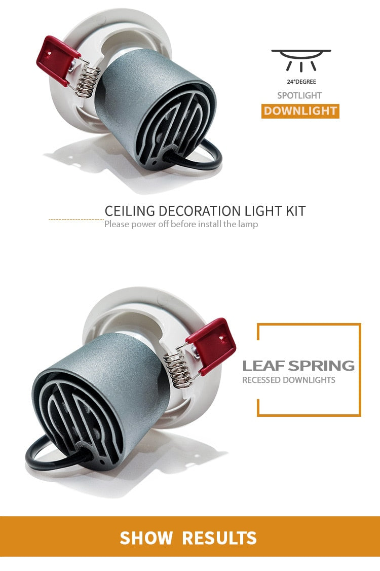 White Led Downlight Recessed Indoor Led Ceiling Lamp 7W AC85~265V Led Spot Lamp For Living Room Foyer Bar Counter Office