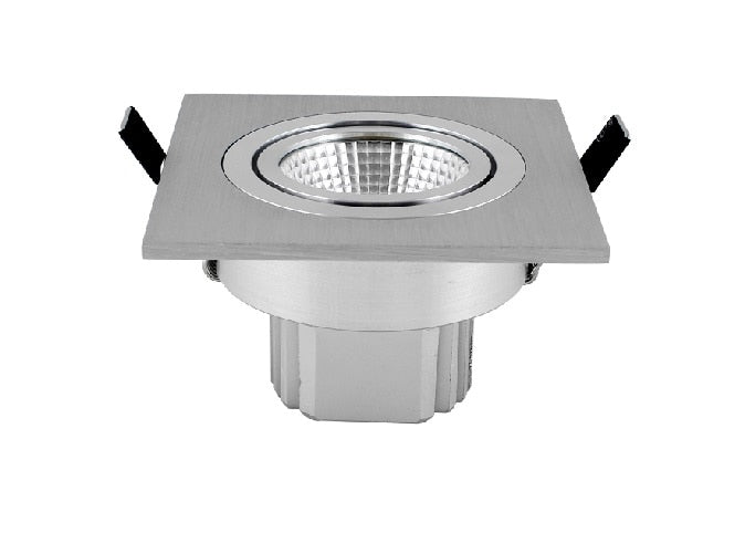 Limited Square Silver Bright Recessed 5w Led Dimmable Downlight Cob Spot Light Decoration Ceiling Lamp Ac 110v 220v Sp