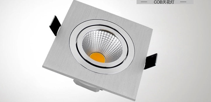 Limited Square Silver Bright Recessed 5w Led Dimmable Downlight Cob Spot Light Decoration Ceiling Lamp Ac 110v 220v Sp